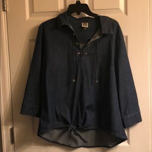 Size L Anne Klein peasant  Jean top- never worn
